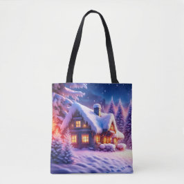 Bolsa Tote Cozy Cabin Na Wonderland De inverno