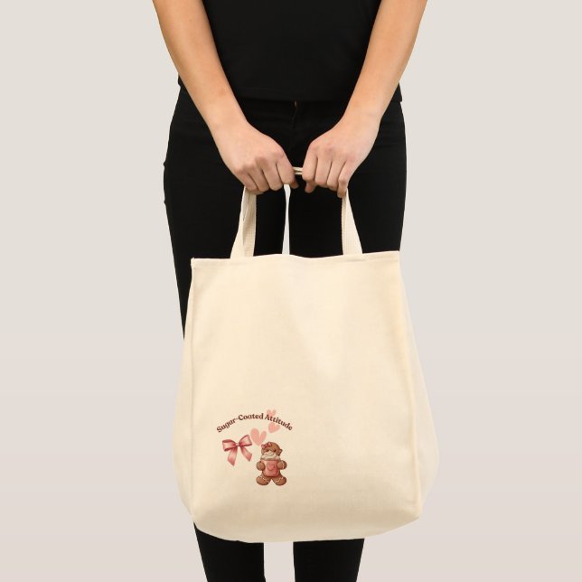 Bolsa Tote Cozy Christmas Gingerbread Coquette Sweet (Frente (produto))