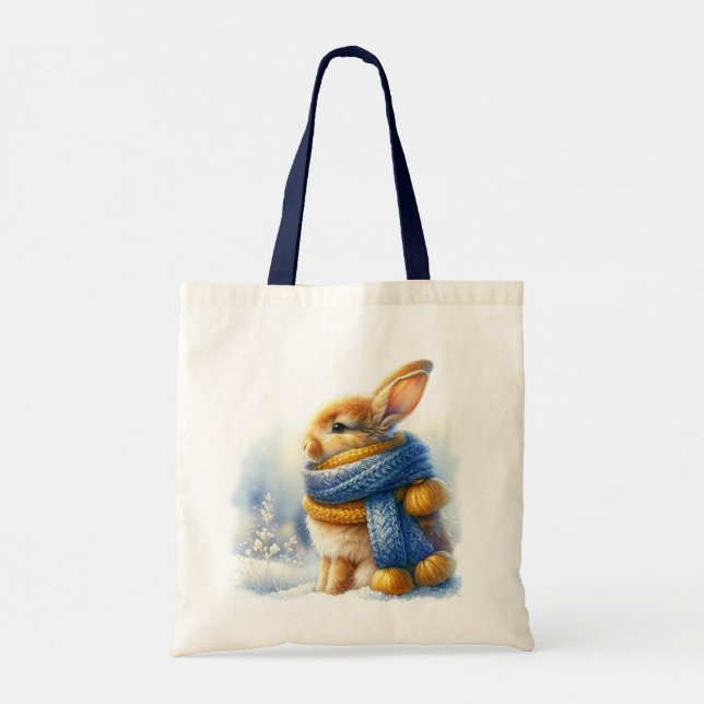 Bolsa Tote Cozy Winter Bunny Rabbit (Verso)