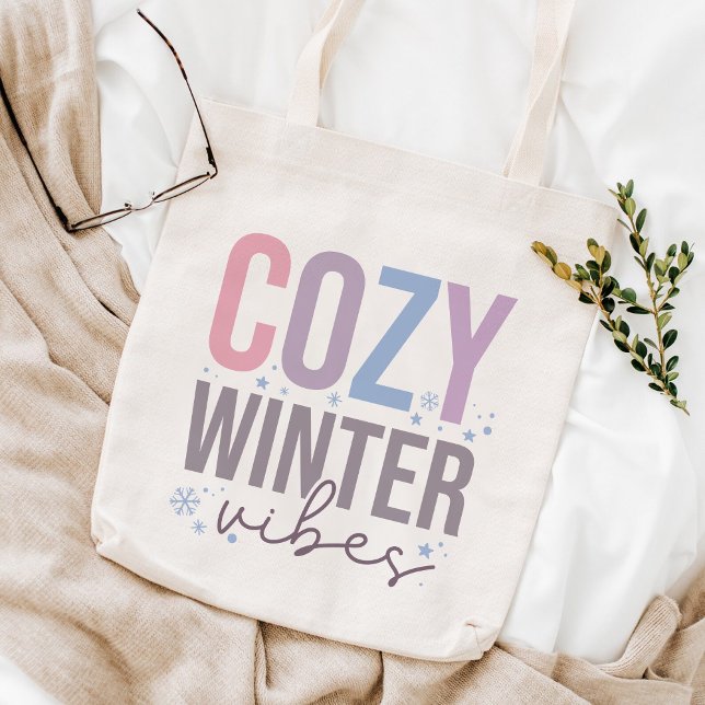 Bolsa Tote Cozy Winter Vibes Feliz Natal (Criador carregado)