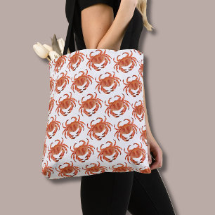 Bolsa Tote Crab Crustacean Seaside Patterno