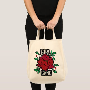 Bolsa Tote Crachá de Moda com Rosa vermelha de Gang