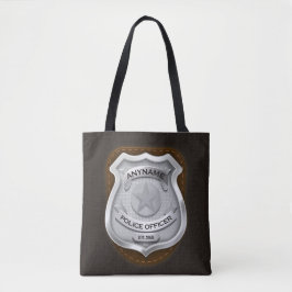Bolsa Tote Crachá de NOME DO Policial Personalizado Xerife