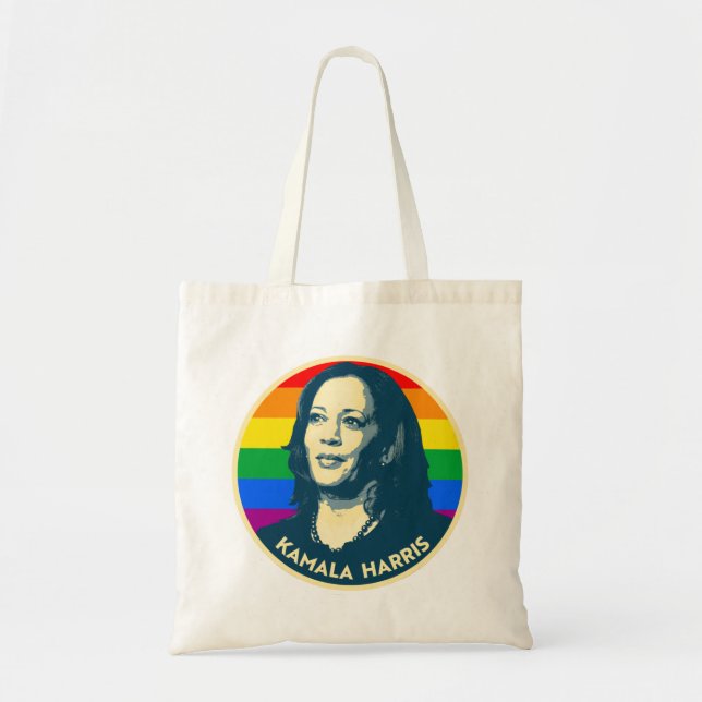 Bolsa Tote Crachá KAMALA HARRIS PRIDE (Frente)