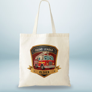 Bolsa Tote Crachá Personalizado de Bombeiro Fofo