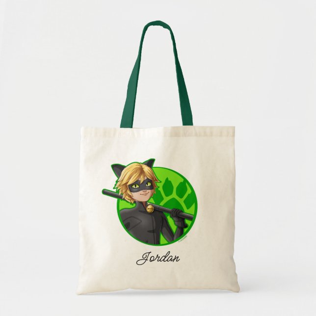Bolsa Tote Crachá Verde do Cat Noir (Frente)