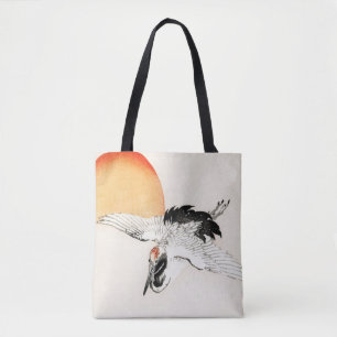 Bolsa Tote Crane voadora de Kōno Bairei