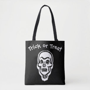 Bolsa Tote Crânio Clássico de Halloween   Truque Escuro ou Tr