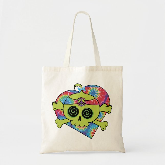 Bolsa Tote Crânio da tintura do laço (Frente)