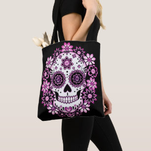 Bolsa Tote Crânio De Açúcar Roxo