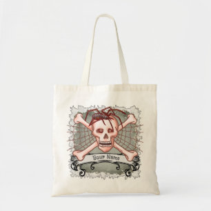 Bolsa tote crânio de aranha gótica