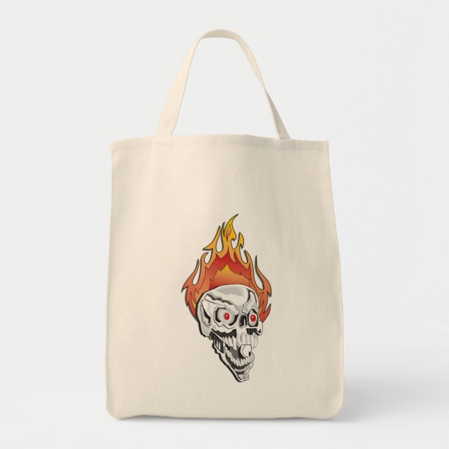 Bolsa Tote Crânio de Flaming (Frente)