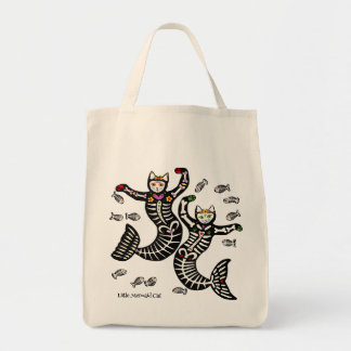Bolsa Tote Crânio de gato Mermaid Tote Bag
