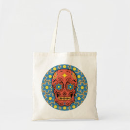 Bolsa Tote Crânio do Açúcar (Dia dos Mortos) (Vermelho)