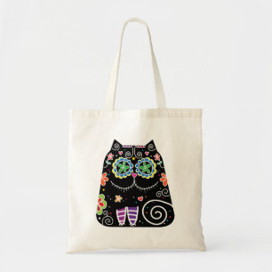 Bolsa Tote Crânio do açúcar do gato preto