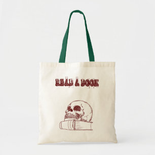 Bolsa Tote Crânio e um livro