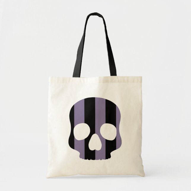 Bolsa Tote Crânio estriado em gótico (Frente)
