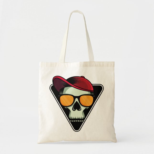 Bolsa Tote Crânio feliz de halloween (Frente)