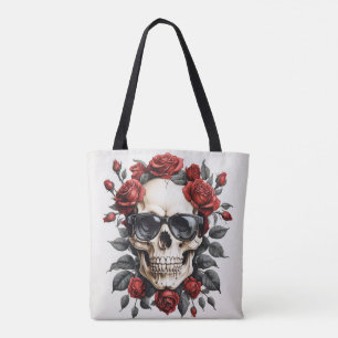 Bolsa Tote crânio florado
