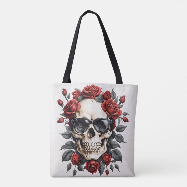 Bolsa Tote crânio florado (Verso)