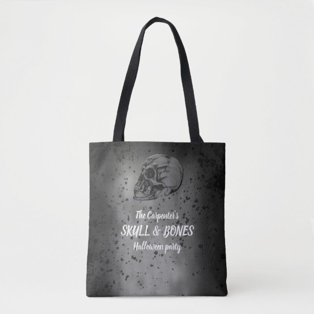 Bolsa Tote Cranio & Ossos Halloween (Frente)