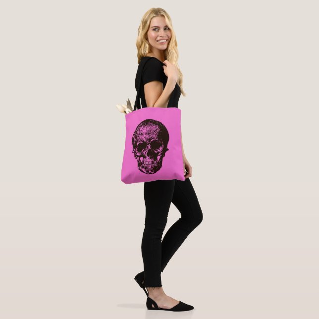 Bolsa Tote Crânio preto e rosa (No(a) Modelo)