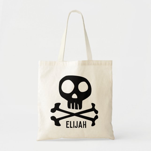 Bolsa Tote Crânio & sacola conhecida personalizada Crossbones (Frente)