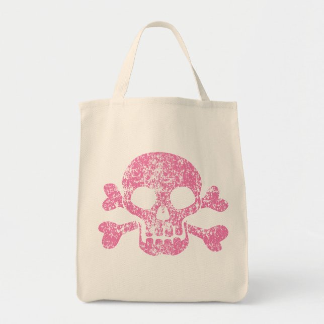 Bolsa Tote Crânio vestido e Crossbones (Frente)