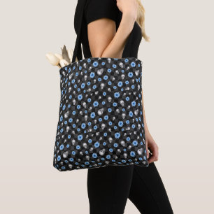Bolsa Tote Crânios Azuis e Série Girassol Design 12