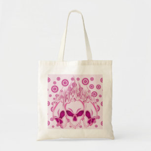 Bolsa Tote Crânios cor-de-rosa