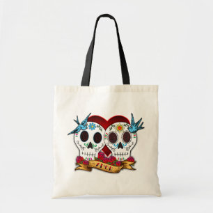 Bolsa Tote Crânios do amor com saco dos Bluebirds