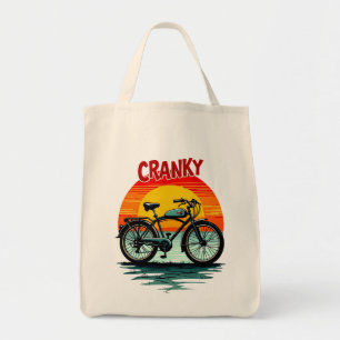 Bolsa Tote Cranky Biker Tee: Vintage Sunset e uma bicicleta s