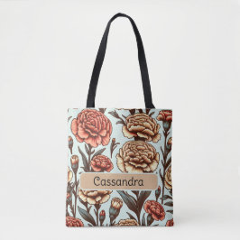 Bolsa Tote Cravo de Flor de Nascimento Personalizado Janeiro