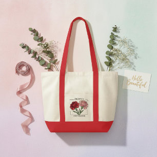 Bolsa Tote Cravo de Janeiro Personalizado Flor de Nascimento