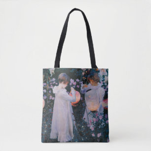 Bolsa Tote Cravo Lírio Lírio Rosa John Singer Sargent Arte