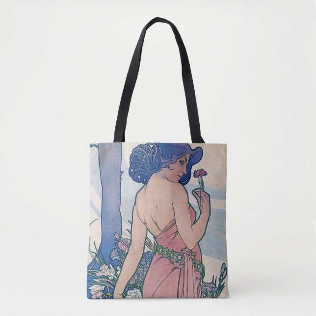Bolsa Tote Cravo (Quatro Flores), Alphonse Mucha (Frente)