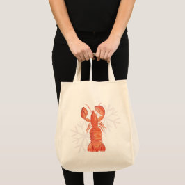 Bolsa Tote Crawfish Crustacean Watercolor Floco de Neve