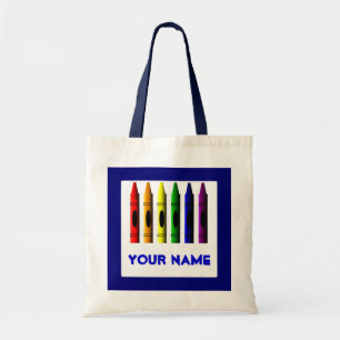 Bolsa Tote Crayons Nome Modelo Crayon Blue Tote Bag