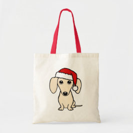 Bolsa Tote Cream Dachshund Papais noeis Cachorro de Cachorro
