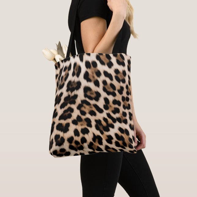 Bolsa Tote Creamy Brown Black Leopardo (Close Up)