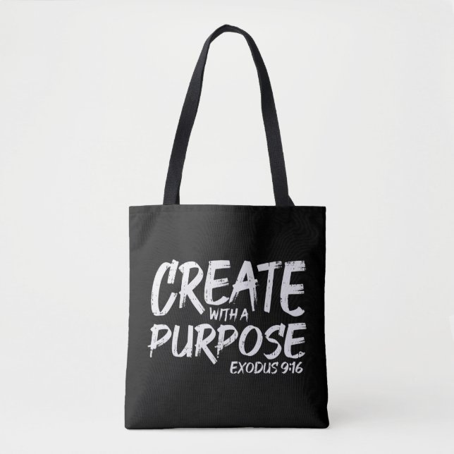 Bolsa Tote Create With Purpose Bible God Jesus Religious Chri (Frente)