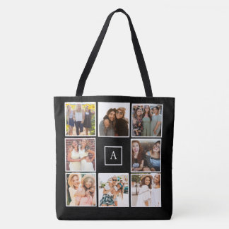 Bolsa Tote Create your own 8 Photo Collage Monochrome