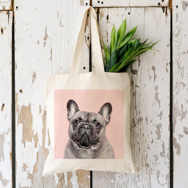 Bolsa Tote Create Your Own Pet Portrait | Black and White  (Criador carregado)