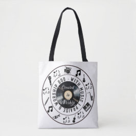 Bolsa Tote Created to Worship Record Player