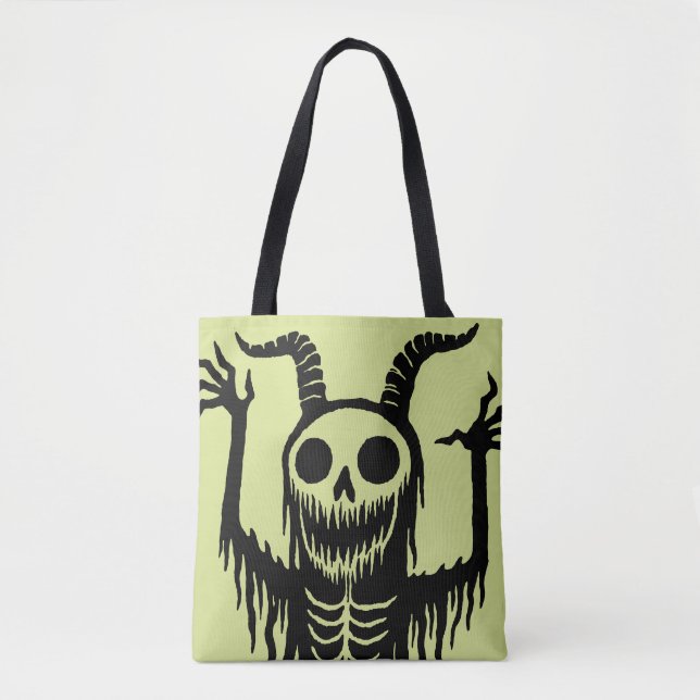 Bolsa Tote Creepy Demon Skull (Frente)