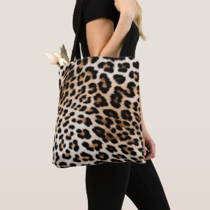 Bolsa Tote Creme Black Leopardo Print