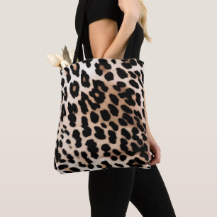 Bolsa Tote Creme Black Leopardo Print