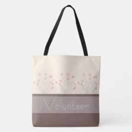 Bolsa Tote Creme com Floral Rosa