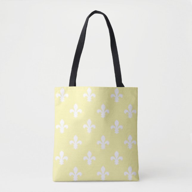 Bolsa Tote Creme de Algodão do Sul Fleur de Lys (Frente)