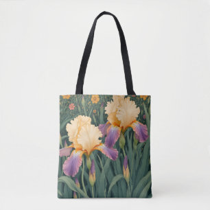 Bolsa Tote Creme e Íris Roxo